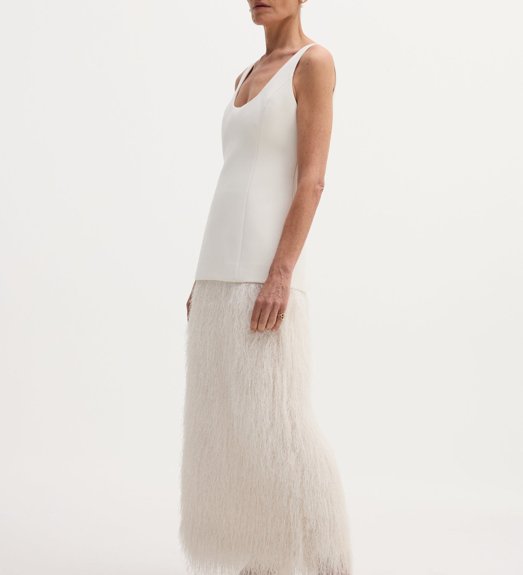 ROHE - Fringe dress | ivory