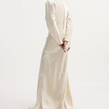 ROHE - Satin button down dress with train | ivory