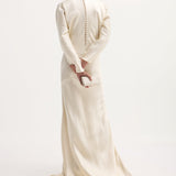 ROHE - Satin button down dress with train | ivory
