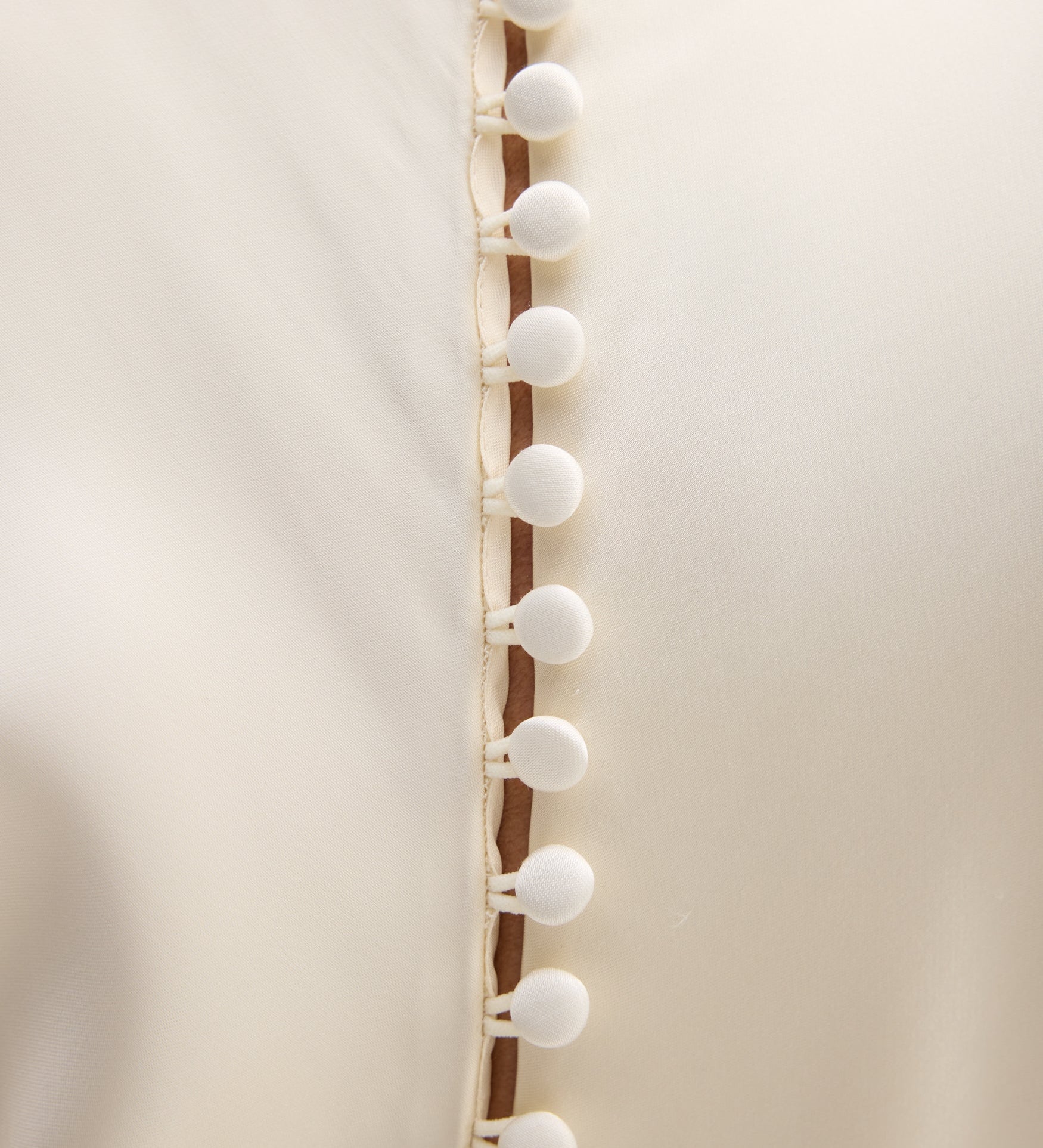 ROHE - Satin button down dress with train | ivory