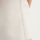 ROHE - Classic signature dress with satin silk skirt | ivory