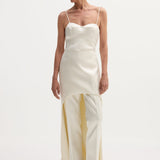 ROHE - Satin bustier dress with train | ivory