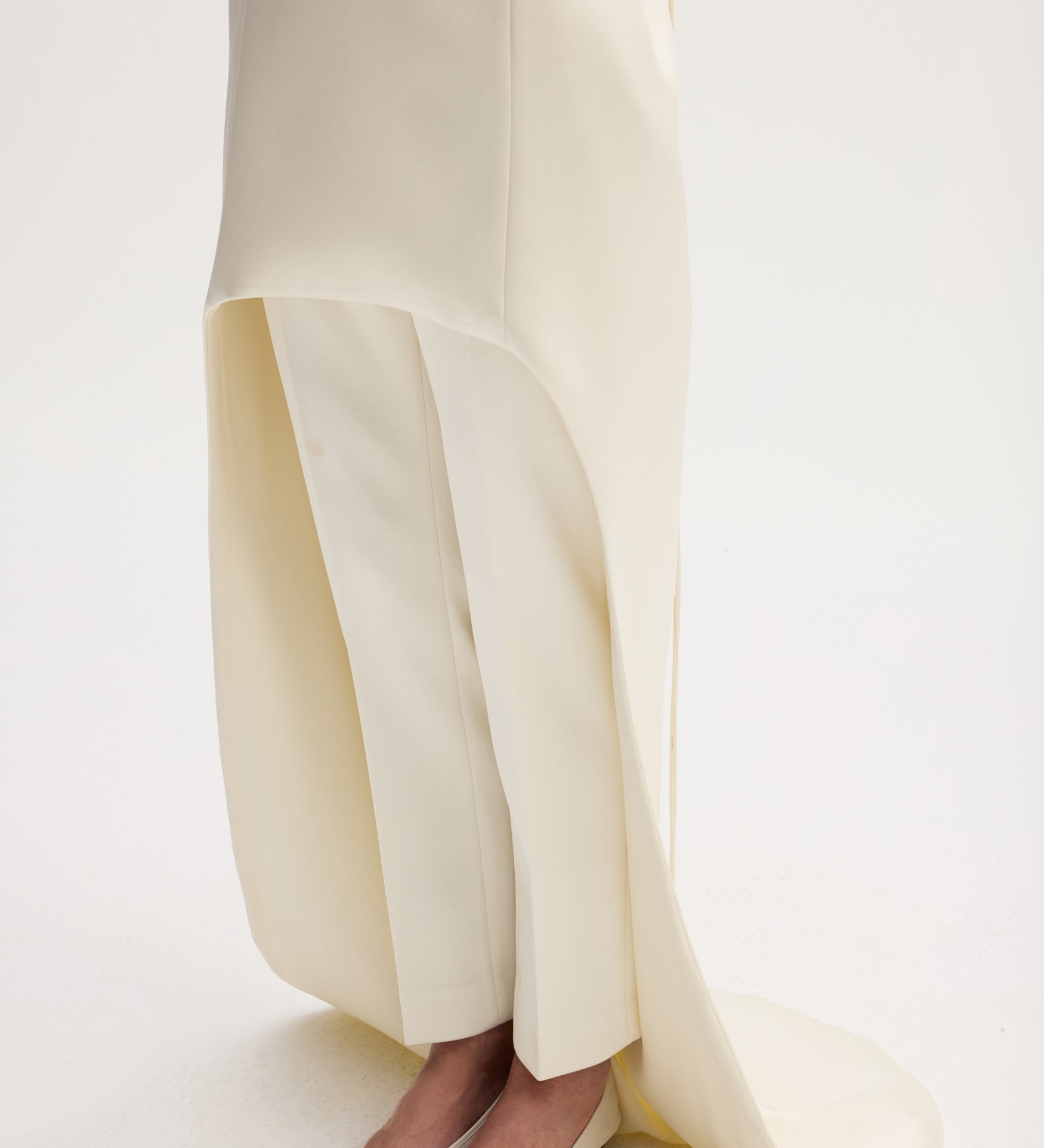 ROHE - Satin bustier dress with train | ivory