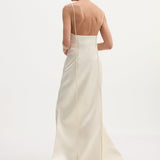 ROHE - Satin bustier dress with train | ivory