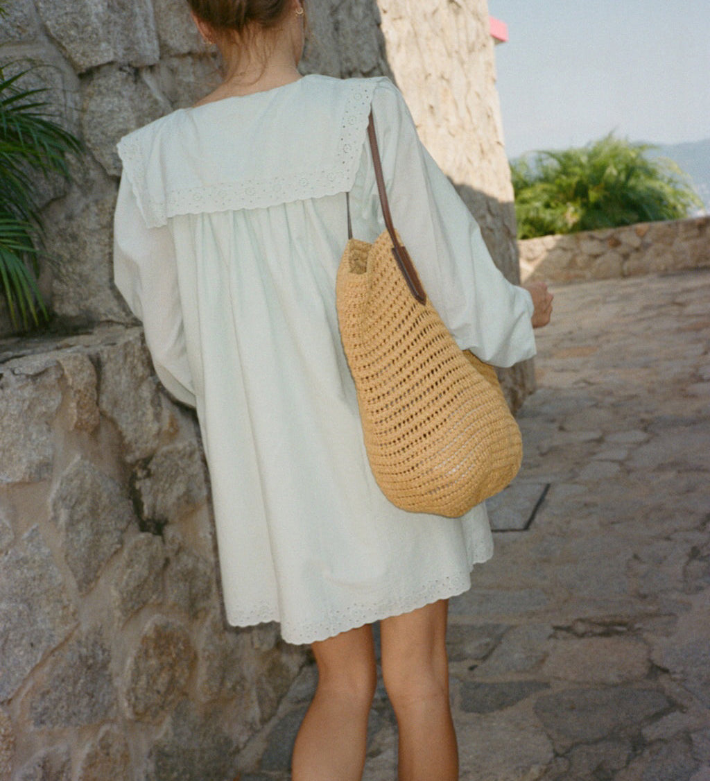 Ciao Lucia - Jonita Baby Blue Embroidered Cotton Dress