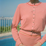 Ciao Lucia - Hydra Red Stripe Cardigan