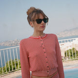 Ciao Lucia - Hydra Red Stripe Cardigan