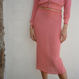 Ciao Lucia - Faye Red Stripe Sheer Knit Skirt