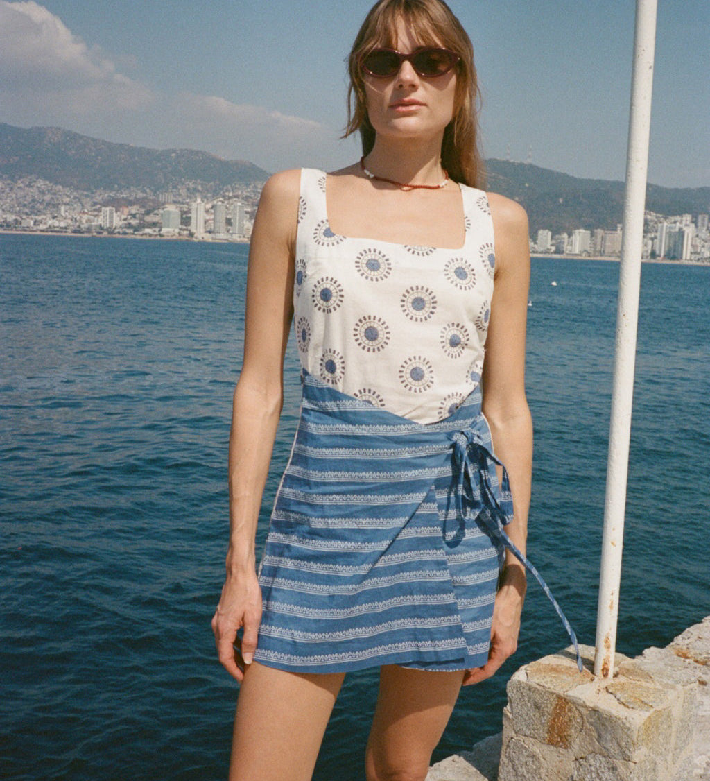 Ciao Lucia - Kimo Sundial Block Print Cotton Dress
