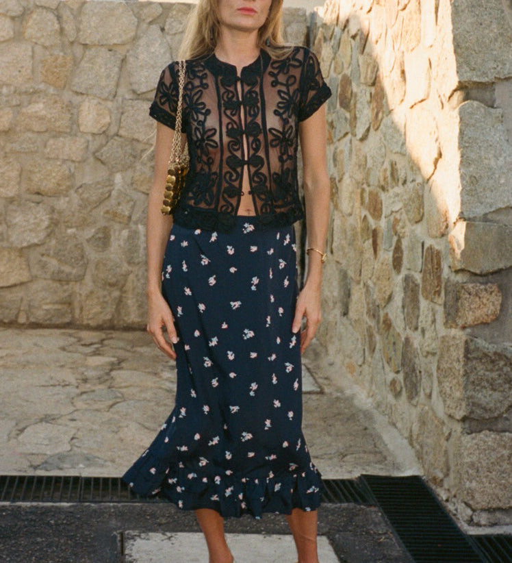 Ciao Lucia - Nikola Black Soutache Top