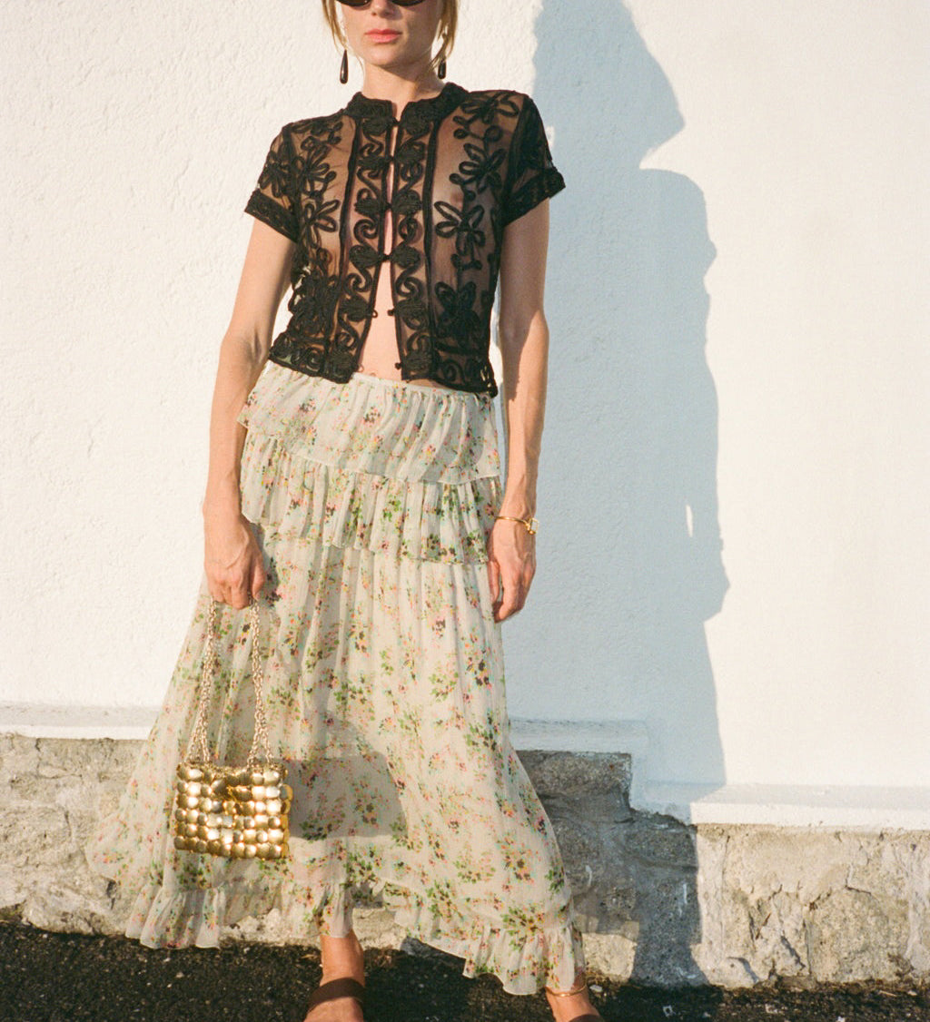 Ciao Lucia - Nikola Black Soutache Top