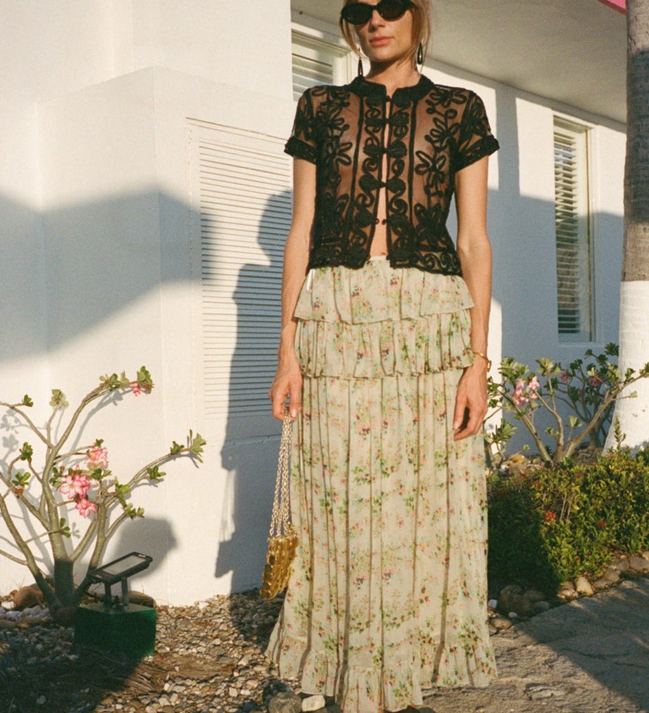 Ciao Lucia - Lerden Jardin Silk Chiffon Skirt