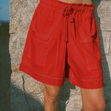 Ciao Lucia - Neria Red Cotton Short