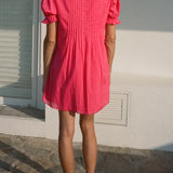 Ciao Lucia - Nayara Guava Embroidered Cotton Dress