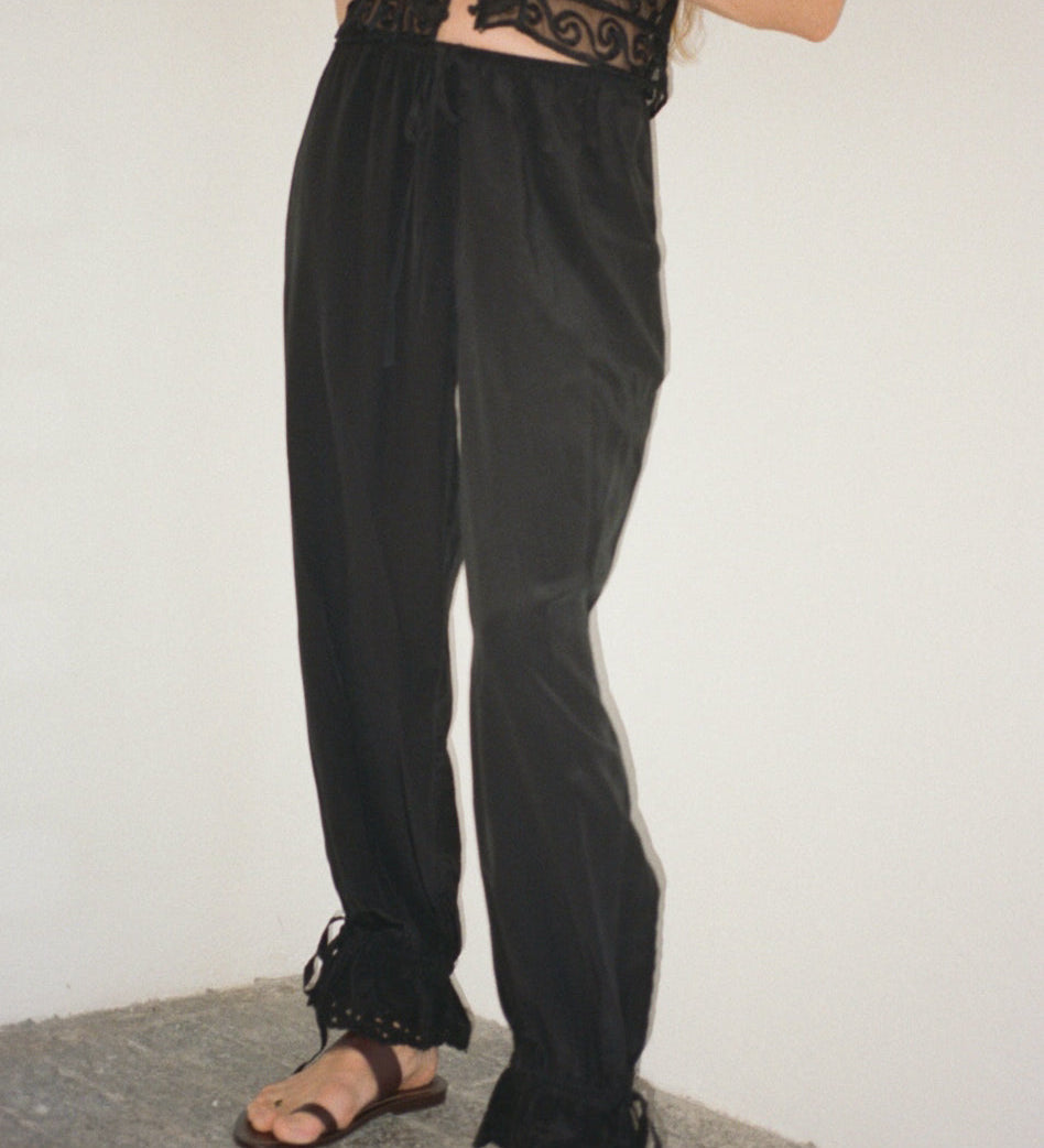 Ciao Lucia - Pauli Black Silk Pant