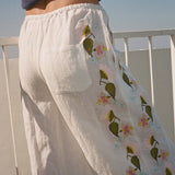Ciao Lucia - Ermmano White Embroidered Linen Pant