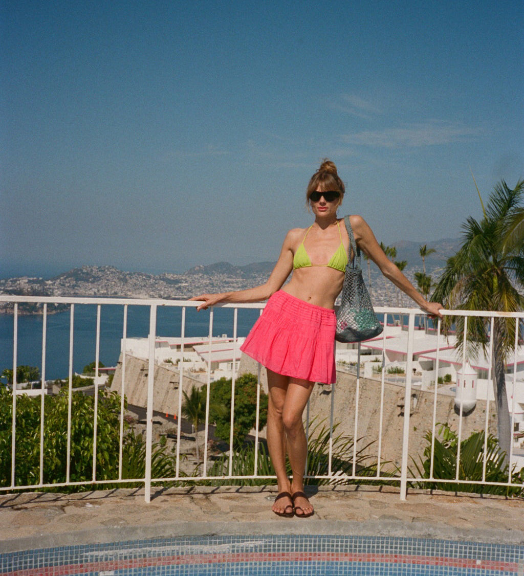 Ciao Lucia - Osa Guava Embroidered Cotton Skirt