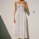 Ciao Lucia - Neroni White Embroidered Linen Dress