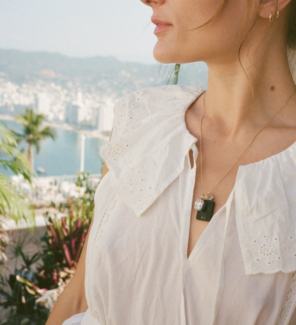 Ciao Lucia - Sua White Embroidered Cotton Dress