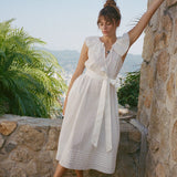 Ciao Lucia - Sua White Embroidered Cotton Dress