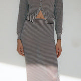 Ciao Lucia - Faye Midnight Stripe Sheer Knit Skirt