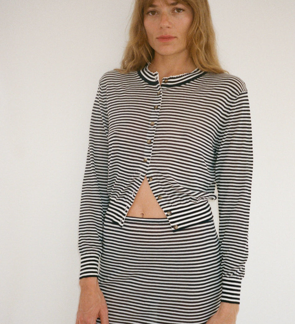 Ciao Lucia - Hydra Midnight Stripe Cardigan
