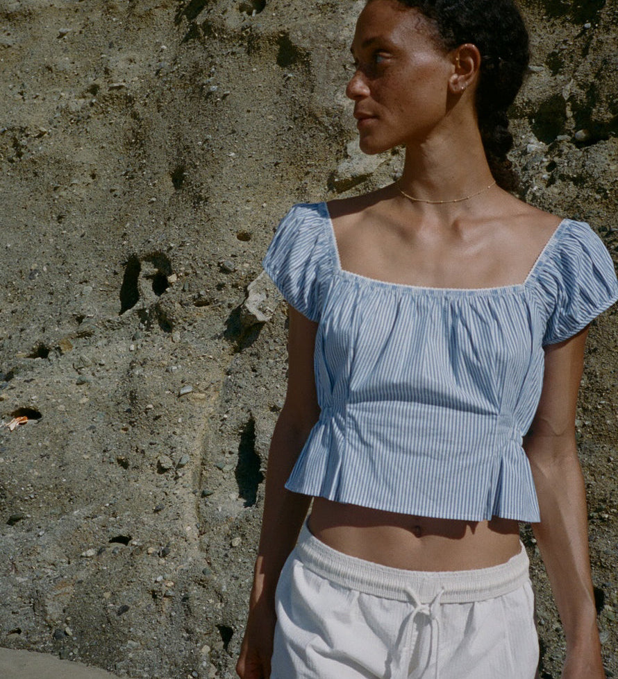 Ciao Lucia - Lille Striped Cotton Poplin Top