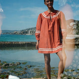Ciao Lucia - Palina Terracotta Cotton Dress