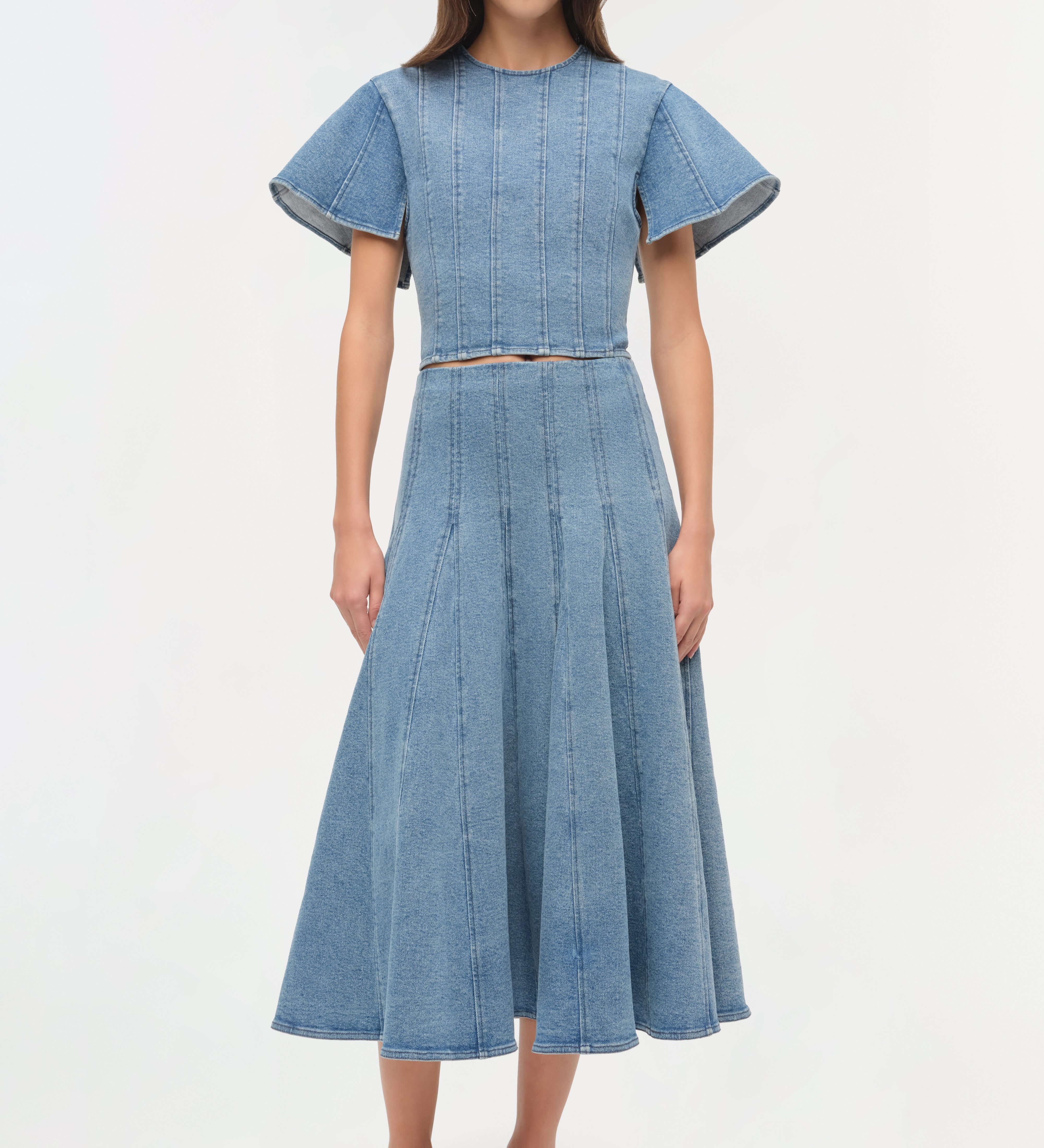 Simkhai - Taylan Structured Denim Midi Skirt