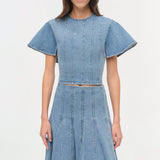 Simkhai - Taylan Structured Denim Midi Skirt