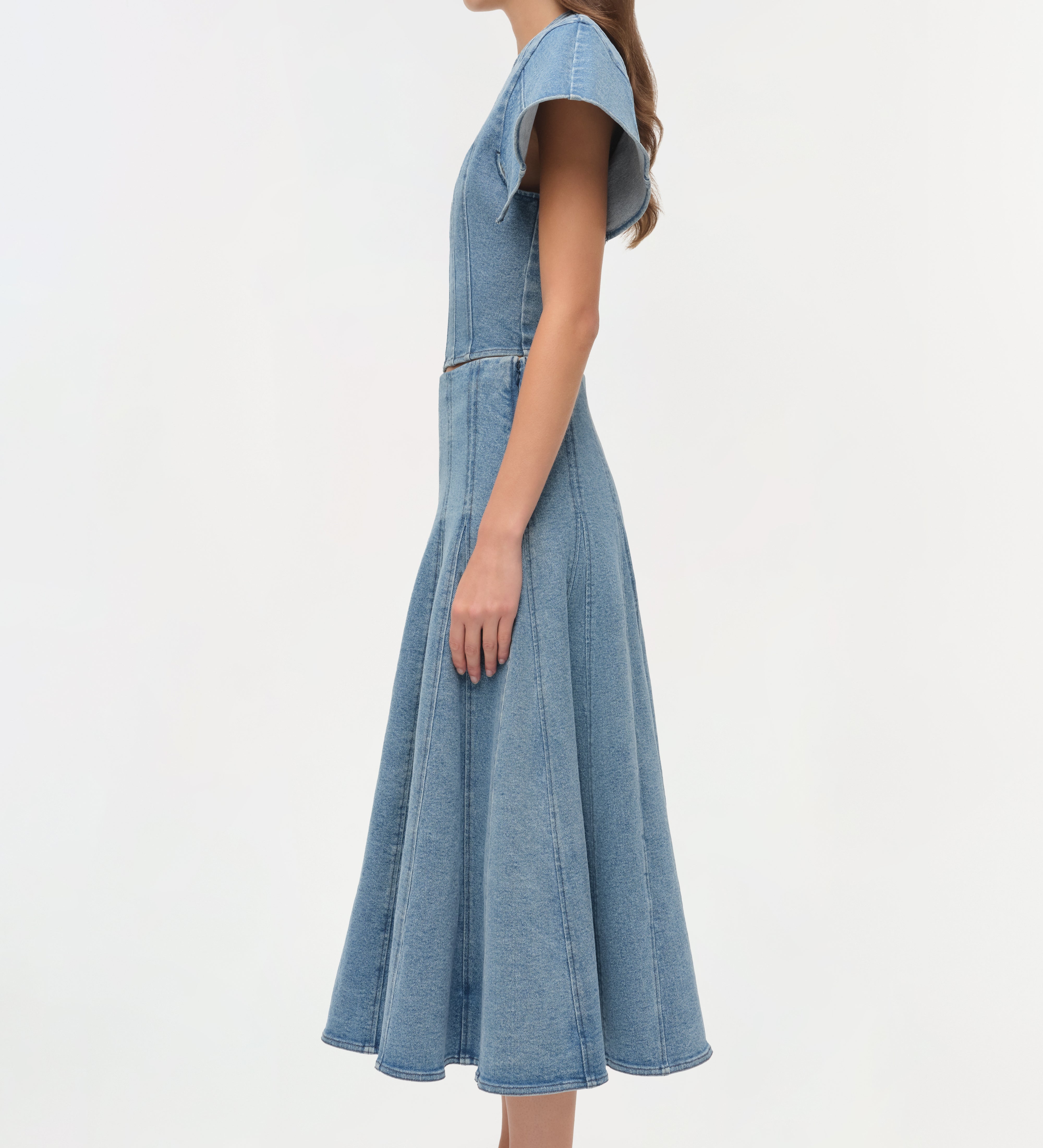 Simkhai - Taylan Structured Denim Midi Skirt