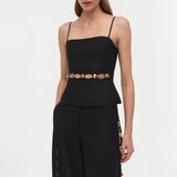 Simkhai - Cayman Studded Linen Wide Leg Pant