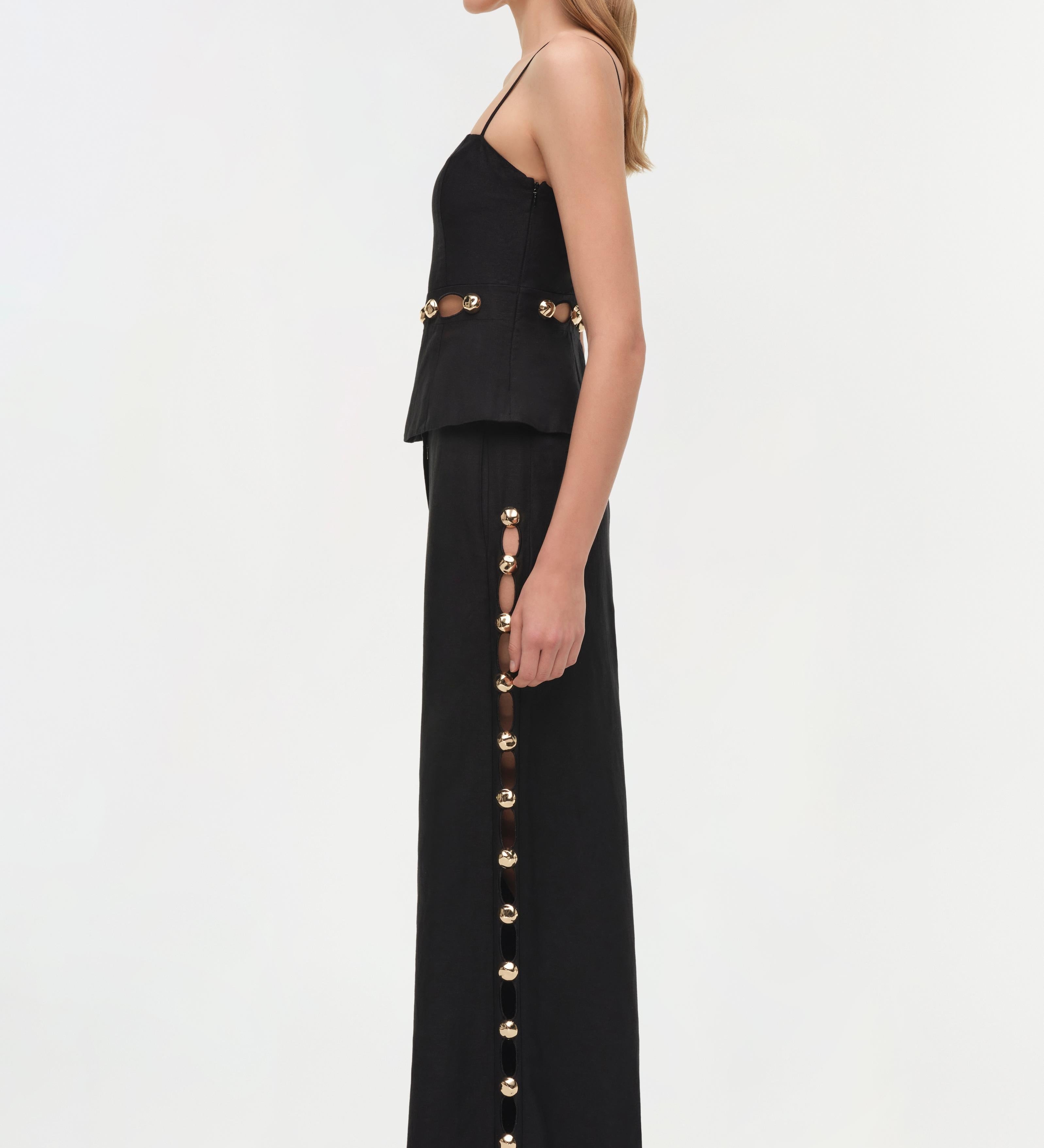 Simkhai - Cayman Studded Linen Wide Leg Pant