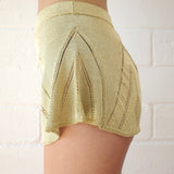 Conner Ives - The Knit Pointelle Godet Shorts - Gold