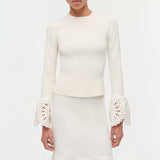 Simkhai - Eveletta Embroidered Knit Midi Skirt