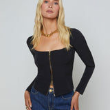 L'AGENCE - Ainslee Zip-Front Top