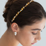 Jennifer Behr - Mae Headband -- Gold Pearl
