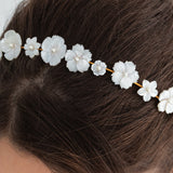 Jennifer Behr - Jenna Headband -- Mother of Pearl