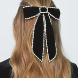 Jennifer Behr - Lennox Bow Barrette -- Black Pearl