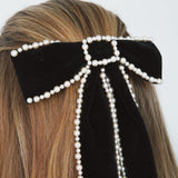 Jennifer Behr - Lennox Bow Barrette -- Black Pearl