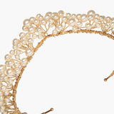 Jennifer Behr - Primavera Tiara -- Pearl Gold