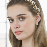 Jennifer Behr - Primavera Tiara -- Pearl Gold