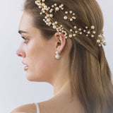 Jennifer Behr - Primavera Tiara -- Pearl Gold