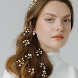 Jennifer Behr - Primavera Tiara -- Pearl Gold