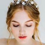 Jennifer Behr - Vivienne Tiara -- Crystal Antique Gold