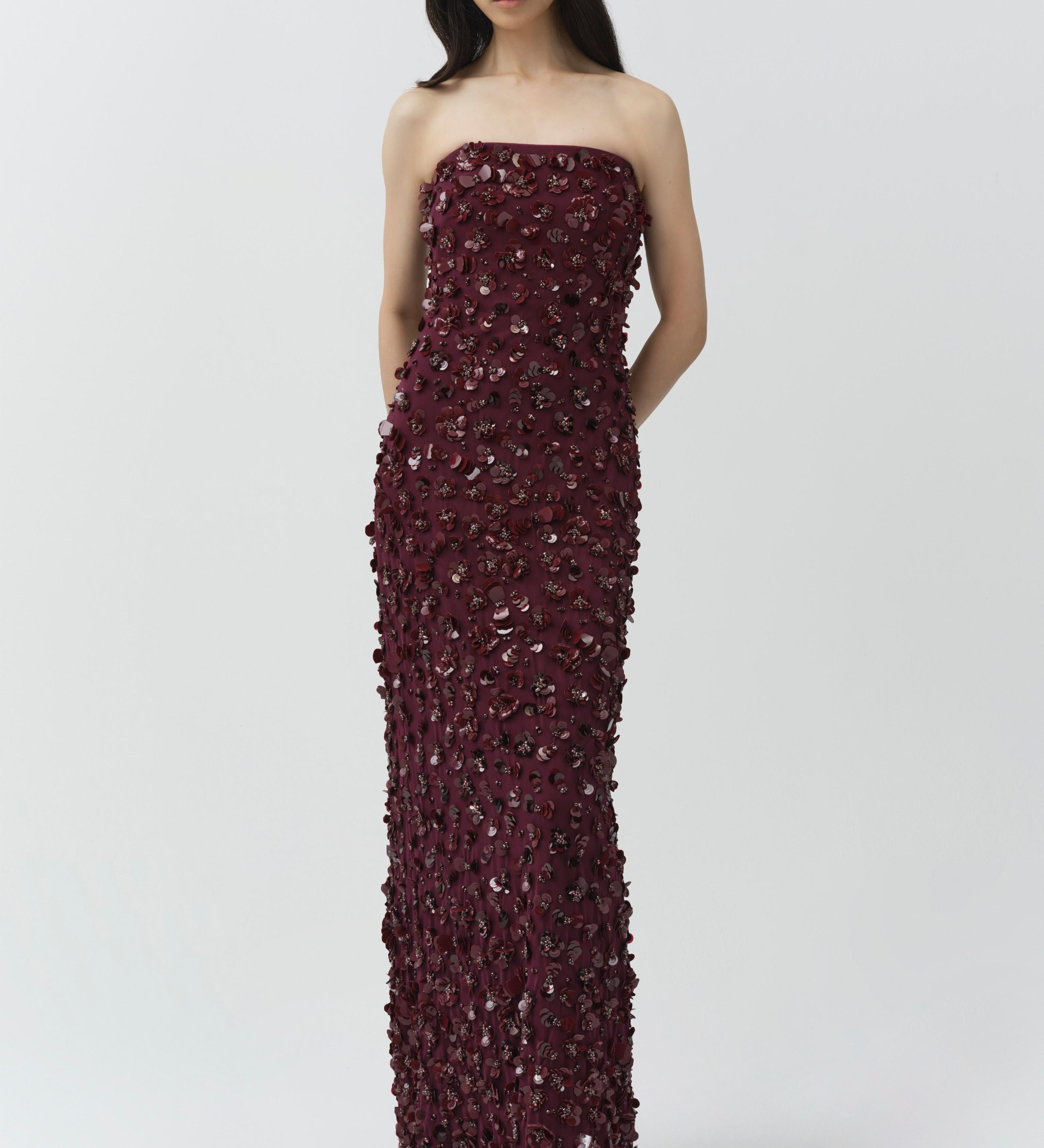 Simkhai - Serafina Strapless Embellished Gown