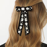 Jennifer Behr - Lucia Bow Barrette -- Black Crystal