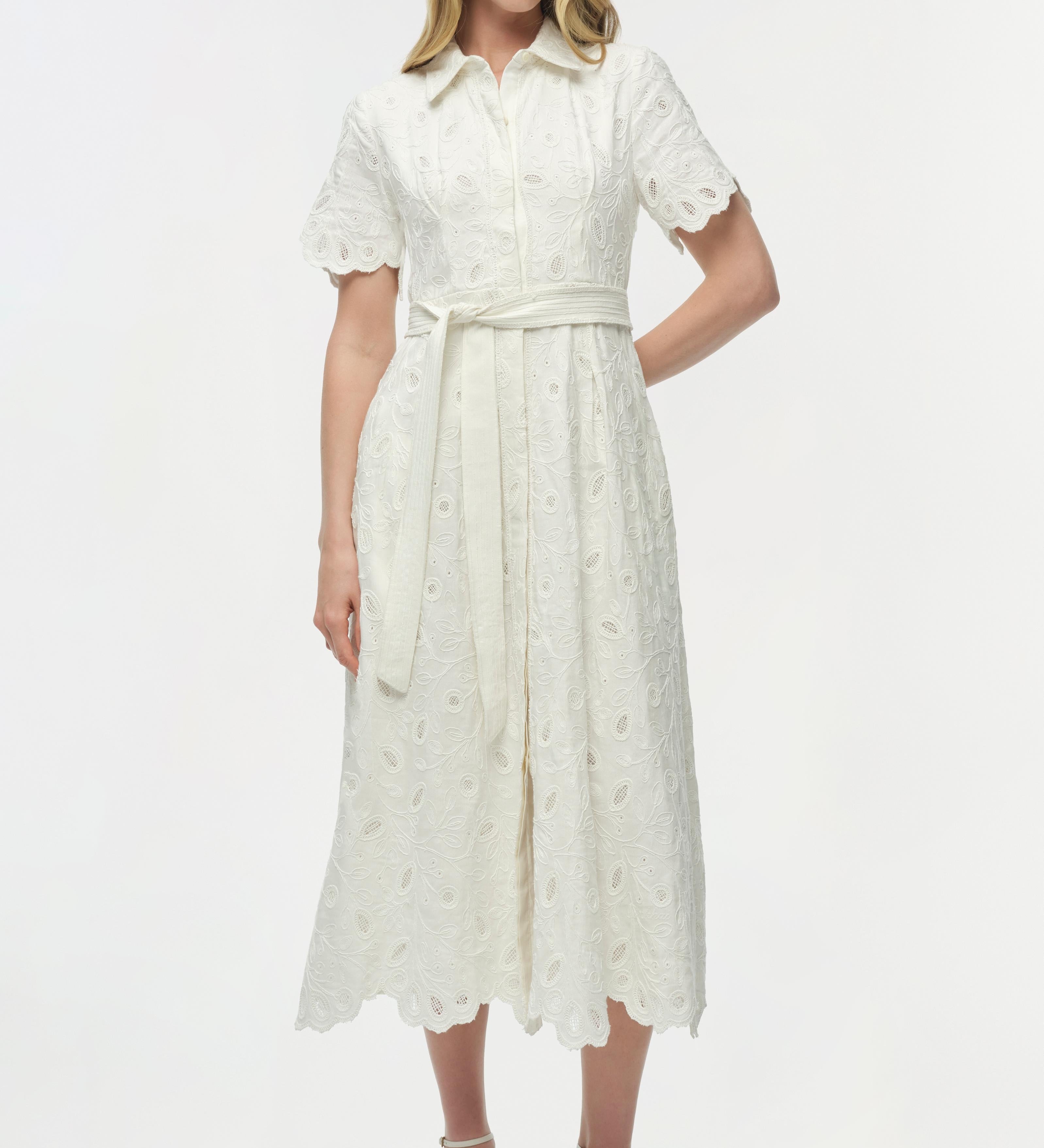 Simkhai - Audria Belted Linen Midi Dress
