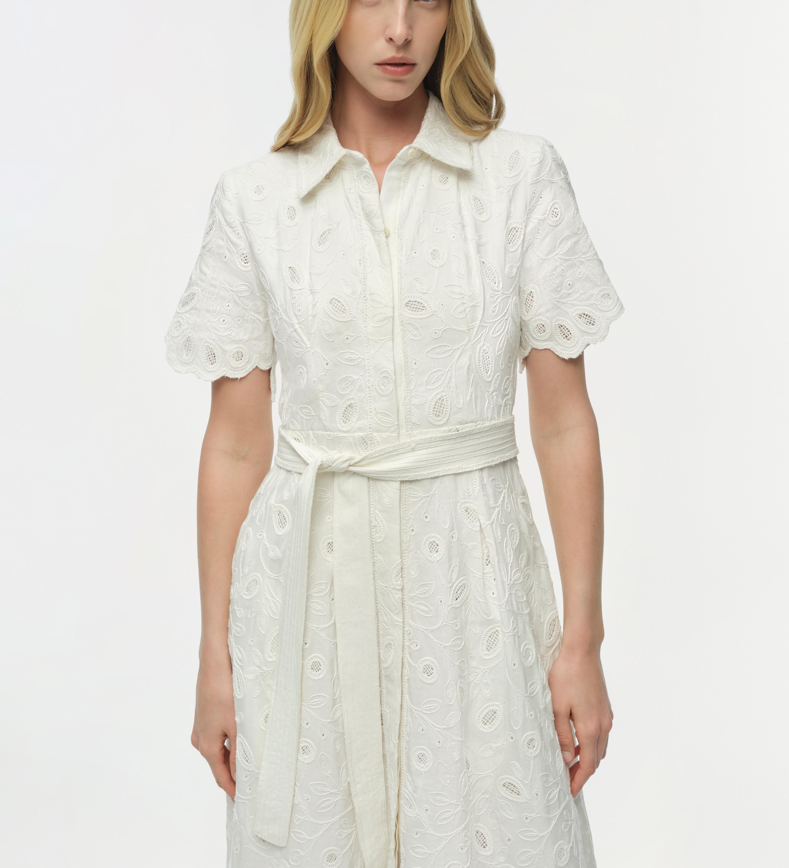Simkhai - Audria Belted Linen Midi Dress