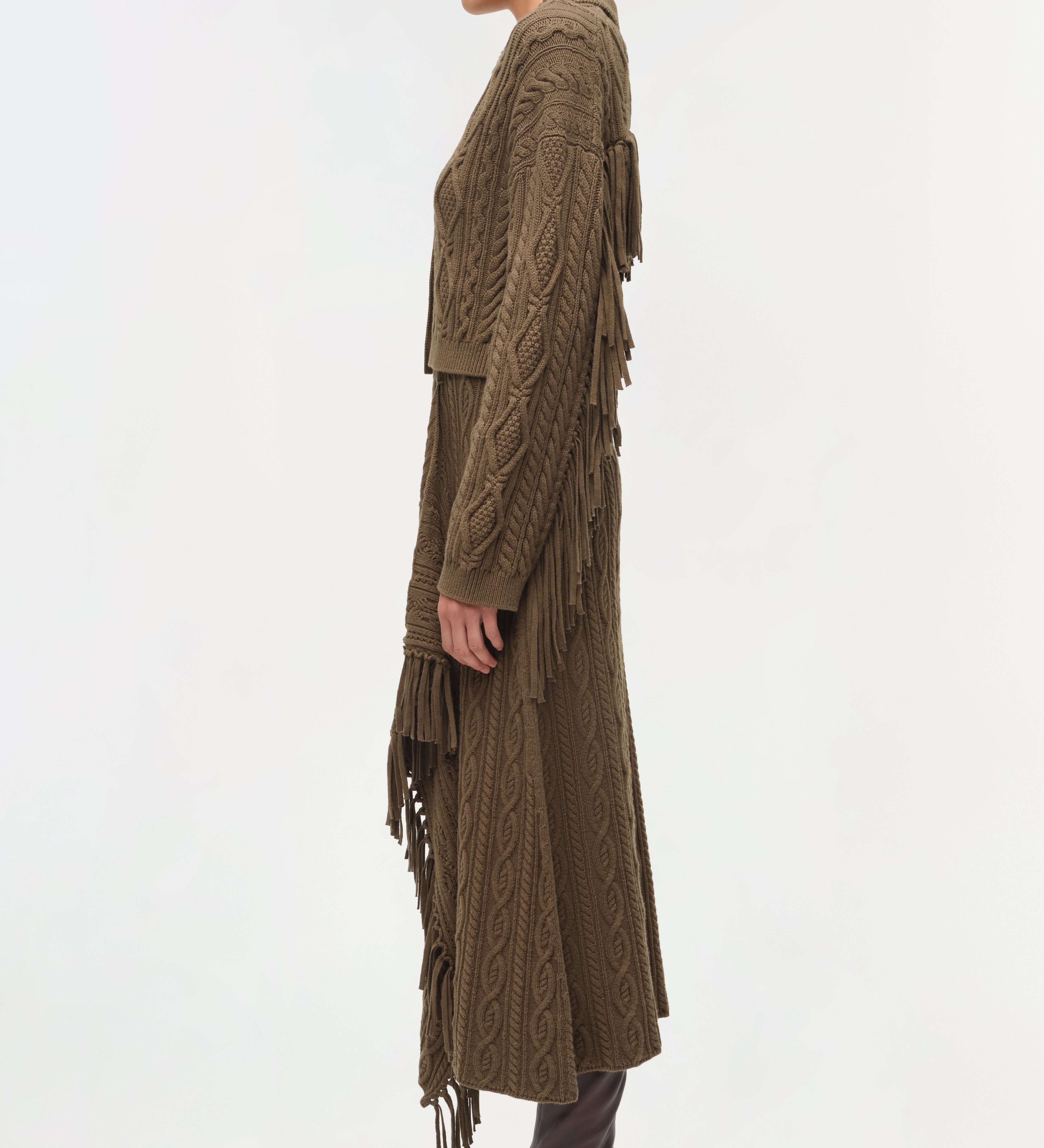 Simkhai - Kara Wool Fringe Midi Skirt